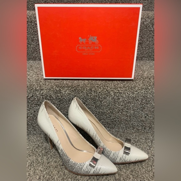 COACH Hallie Soft Print Lizard Heels - Picture 2 of 10